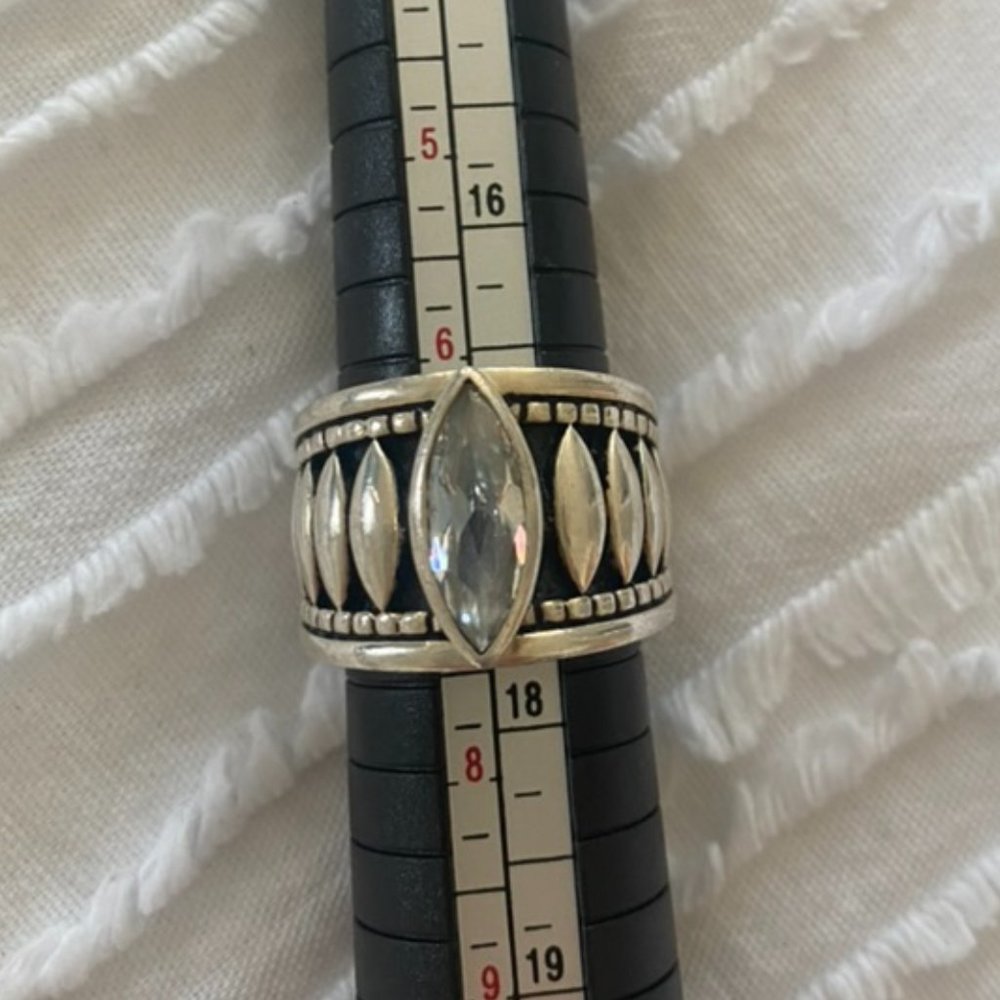 RARE Vintage Silpada Sterling & Cubic Zirconia Marquise Ring